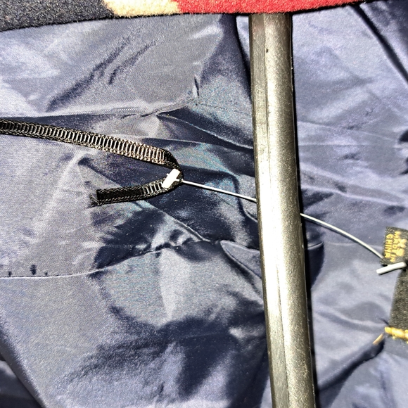 Jack by BB Dakota Women's Bold Striped Pea Coat - Red, Navy, and Cream - Picture 10 of 11